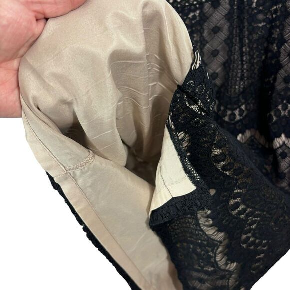 Chicos Black Lace Sheath Dress w/Nude Lining Whimsigoth Sleeveless Size 3 - Picture 7 of 9